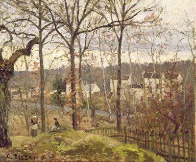 Winterlandschap bij Louveciennes door Camille Jacob Pissarro